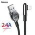 Baseus USB Cable For iPhone / iPad 2.4A Fast Charging Charger Wire Cord 90 Degree Data Cable